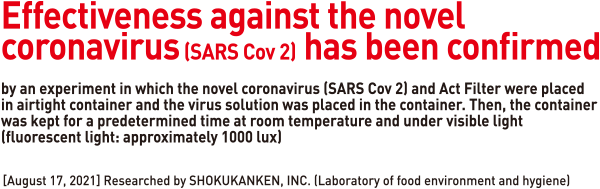 新型コロナウイルスへの効果を確認