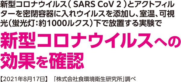 新型コロナウイルスへの効果を確認